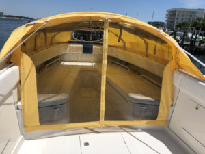 Jupiter center console fishing boat with bow dodger