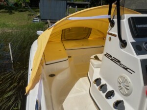 Epic 22SC center console fishing boat, Epic 21 Bay, Epic 25 SC, Epic 26 Bay boat tent bow dodger by Marine Canopy