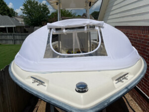 Boat Bow Shade With an Opening in the Front